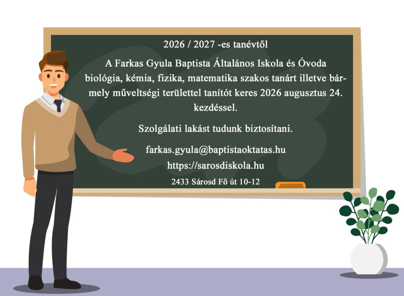 Álláshirdetés 2026 pedagógus